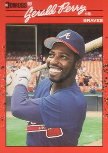 #153 Gerald Perry - Atlanta Braves - 1990 Donruss Baseball