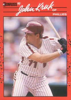 #160 John Kruk - Philadelphia Phillies - 1990 Donruss Baseball