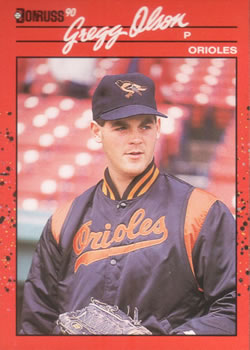 #377 Gregg Olson - Baltimore Orioles - 1990 Donruss Baseball