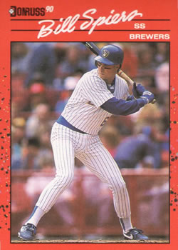 #382 Bill Spiers - Milwaukee Brewers - 1990 Donruss Baseball