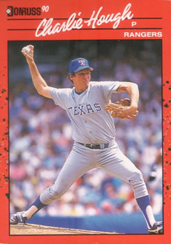 #411 Charlie Hough - Texas Rangers - 1990 Donruss Baseball