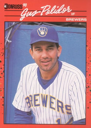 #412 Gus Polidor - Milwaukee Brewers - 1990 Donruss Baseball