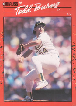 #446 Todd Burns - Oakland Athletics - 1990 Donruss Baseball