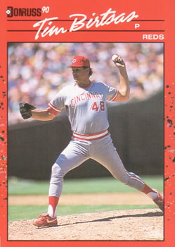 #493 Tim Birtsas - Cincinnati Reds - 1990 Donruss Baseball