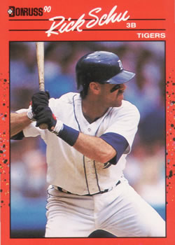 #599 Rick Schu - Detroit Tigers - 1990 Donruss Baseball