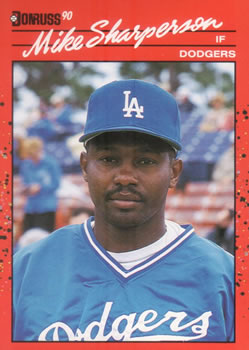 #603 Mike Sharperson - Los Angeles Dodgers - 1990 Donruss Baseball