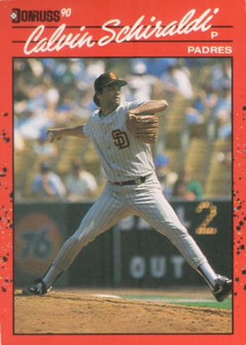 #672 Calvin Schiraldi - San Diego Padres - 1990 Donruss Baseball
