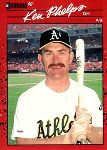 #675 Ken Phelps - Oakland Athletics - 1990 Donruss Baseball