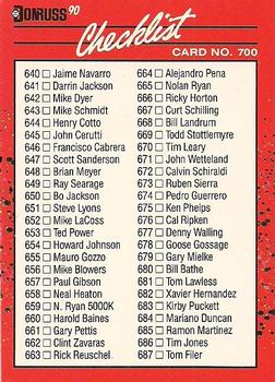 #700 Checklist 618-716 - 1990 Donruss Baseball