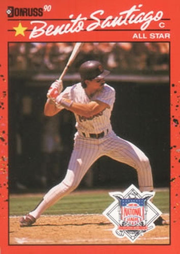 #708 Benito Santiago - San Diego Padres - 1990 Donruss Baseball