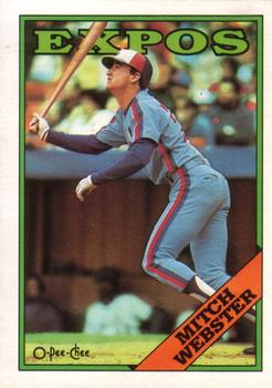 #138 Mitch Webster - Montreal Expos - 1988 O-Pee-Chee Baseball