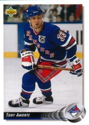 #138 Tony Amonte - New York Rangers - 1992-93 Upper Deck Hockey
