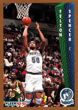 #138 Felton Spencer - Minnesota Timberwolves - 1992-93 Fleer Basketball