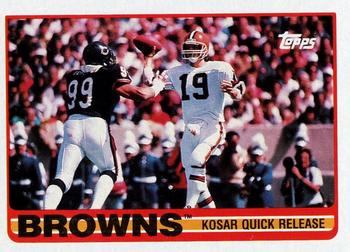 #138 Browns Team Leaders - Bernie Kosar - Cleveland Browns - 1989 Topps Football