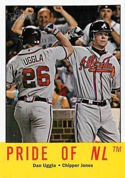 #138 Pride of NL Dan Uggla / Chipper Jones - Atlanta Braves - 2012 Topps Heritage Baseball