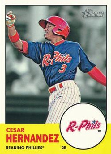 #138 Cesar Hernandez - Reading Phillies - 2012 Topps Heritage Minor League Baseball