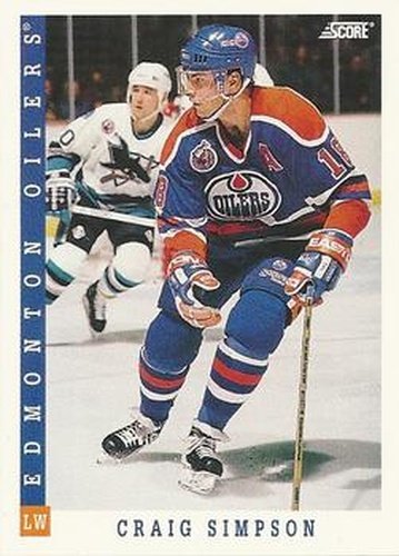 #139 Craig Simpson - Edmonton Oilers - 1993-94 Score Canadian Hockey