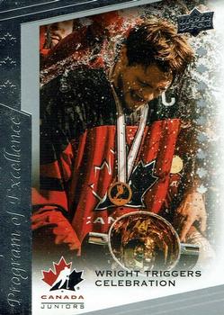 #139 Shane Wright Triggers Celebration - Canada - 2021-22 Upper Deck Team Canada Juniors Hockey