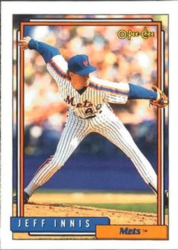 #139 Jeff Innis - New York Mets - 1992 O-Pee-Chee Baseball