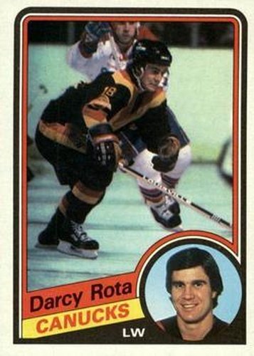 #139 Darcy Rota - Vancouver Canucks - 1984-85 Topps Hockey