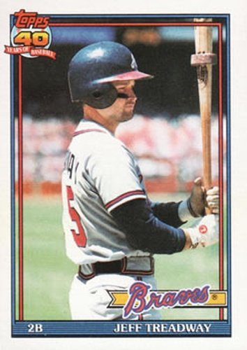 #139 Jeff Treadway - Atlanta Braves - 1991 Topps Baseball