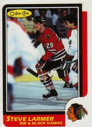 #139 Steve Larmer - Chicago Blackhawks - 1986-87 O-Pee-Chee Hockey