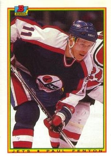 #139 Paul Fenton - Winnipeg Jets - 1990-91 Bowman Hockey