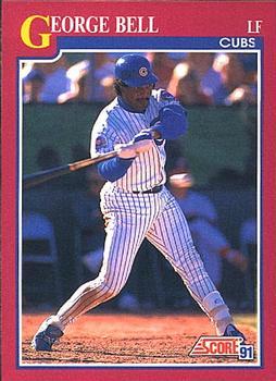 #13T George Bell - Chicago Cubs - 1991 Score Rookie & Traded Baseball
