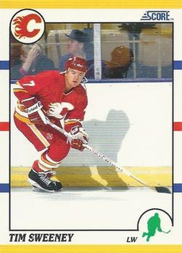 #13T Tim Sweeney - Calgary Flames - 1990-91 Score Rookie and Traded Hockey