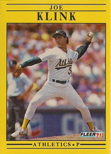 #13 Joe Klink - Oakland Athletics - 1991 Fleer Baseball