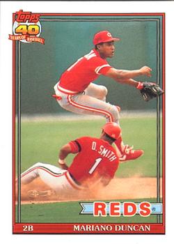 #13 Mariano Duncan - Cincinnati Reds - 1991 O-Pee-Chee Baseball