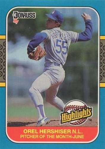 #13 Orel Hershiser - Los Angeles Dodgers - 1987 Donruss Highlights Baseball