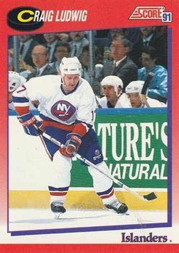 #13 Craig Ludwig - New York Islanders - 1991-92 Score Canadian Bilingual Hockey
