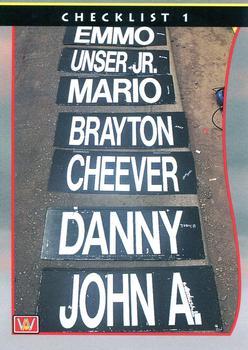 #13 Checklist - - 1992 All World Indy Racing