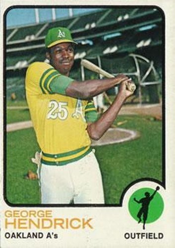 #13 George Hendrick - Oakland Athletics - 1973 Topps Baseball