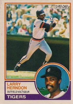 #13 Larry Herndon - Detroit Tigers - 1983 O-Pee-Chee Baseball