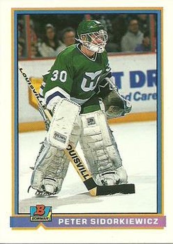#13 Peter Sidorkiewicz - Hartford Whalers - 1991-92 Bowman Hockey