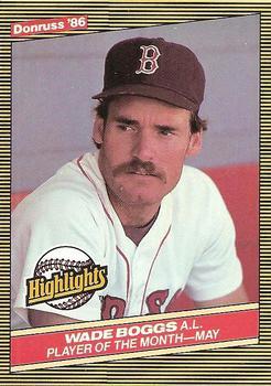 #13 Wade Boggs - Boston Red Sox - 1986 Donruss Highlights Baseball