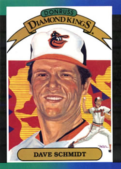 #13 Dave Schmidt - Baltimore Orioles - 1989 Donruss Baseball