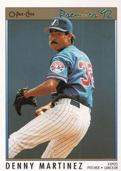 #13 Denny Martinez - Montreal Expos - 1992 O-Pee-Chee Premier Baseball