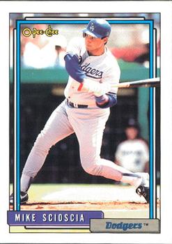 #13 Mike Scioscia - Los Angeles Dodgers - 1992 O-Pee-Chee Baseball