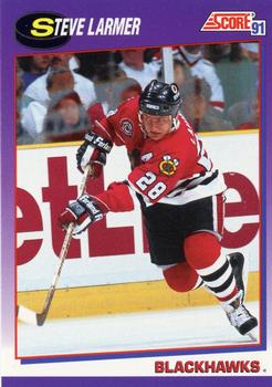 #140 Steve Larmer - Chicago Blackhawks - 1991-92 Score American Hockey