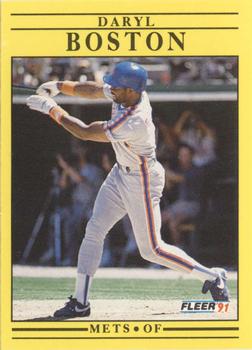 #140 Daryl Boston - New York Mets - 1991 Fleer Baseball
