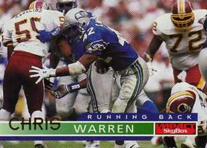 #140 Chris Warren - Seattle Seahawks - 1995 SkyBox Impact Football