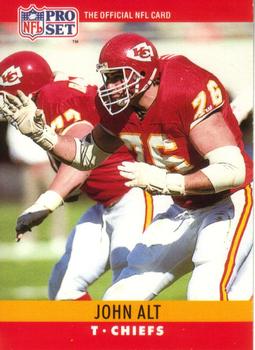 #140 John Alt - Kansas City Chiefs - 1990 Pro Set Football