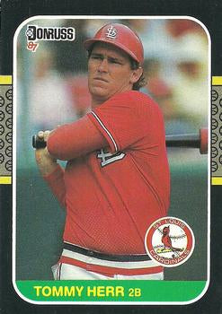 #140 Tommy Herr - St. Louis Cardinals - 1987 Donruss Baseball