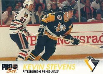 #140 Kevin Stevens - Pittsburgh Penguins - 1992-93 Pro Set Hockey