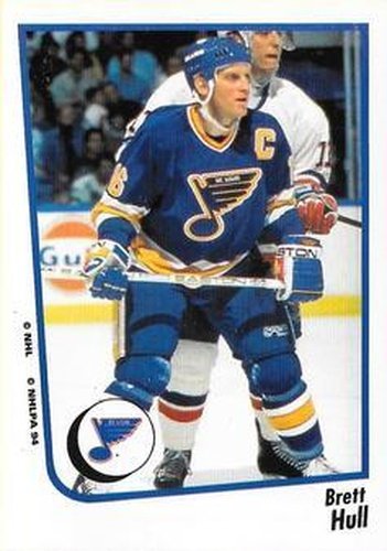 #140 Brett Hull - St. Louis Blues - 1994-95 Panini Hockey Stickers