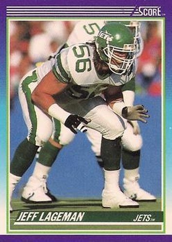 #140 Jeff Lageman - New York Jets - 1990 Score Football