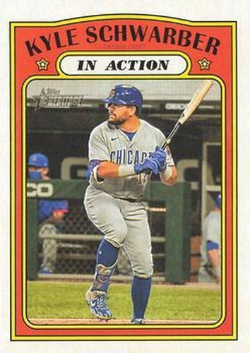 #140 Kyle Schwarber - Chicago Cubs - 2021 Topps Heritage Baseball